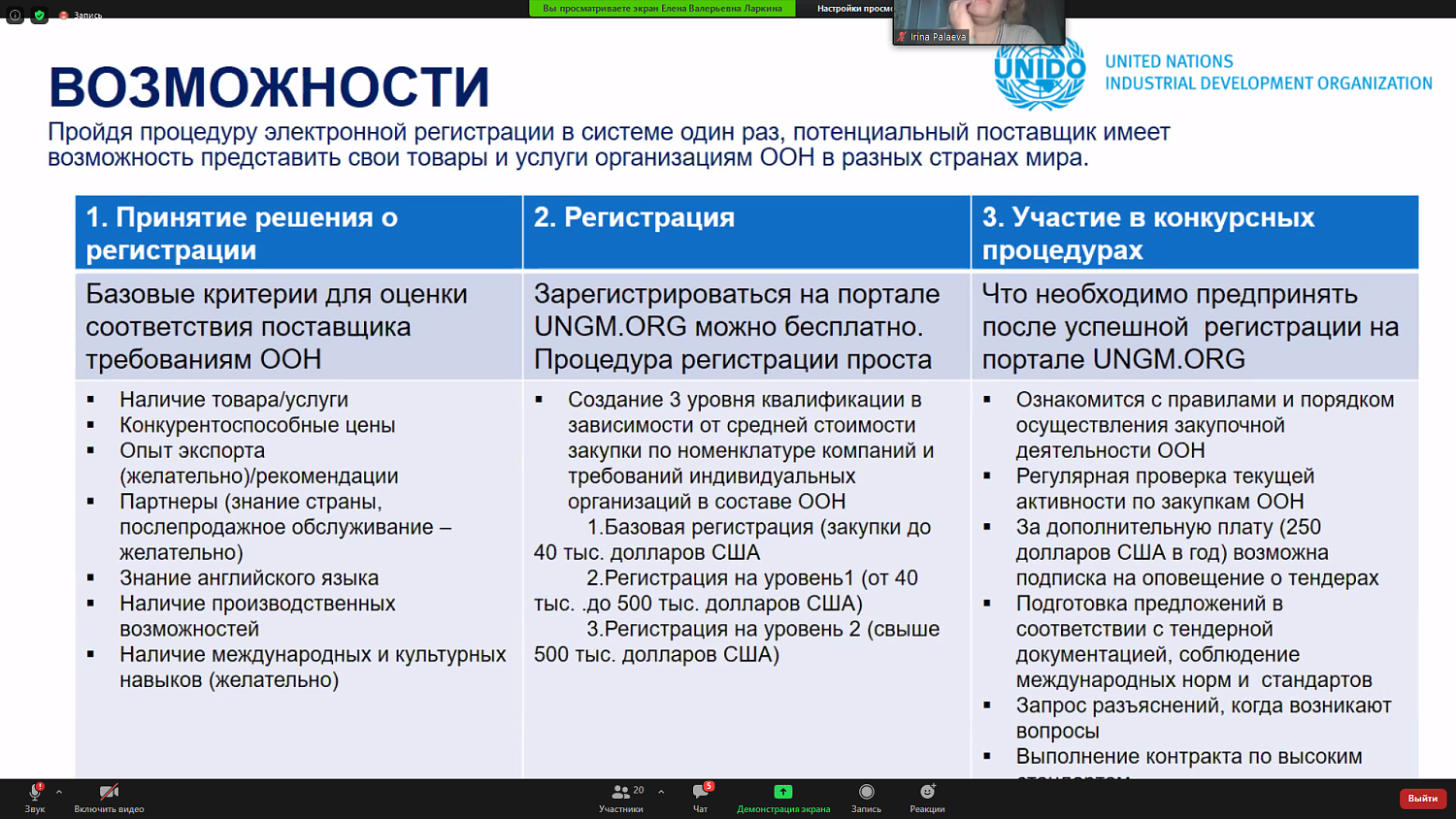 Продукты и услуги российских бизнесменов ждут в ООН