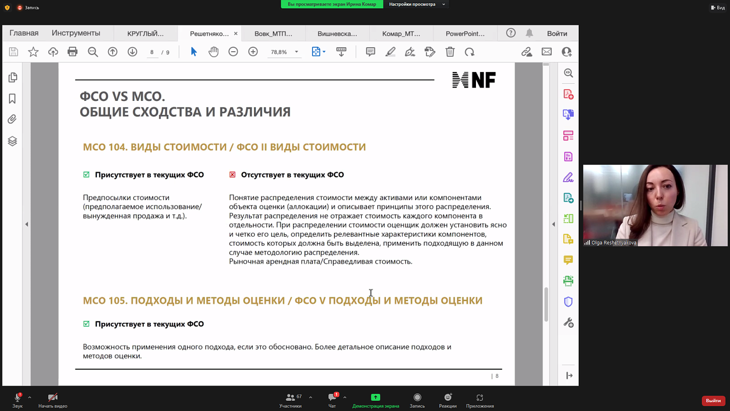 В МТПП обсудили новые стандарты оценки