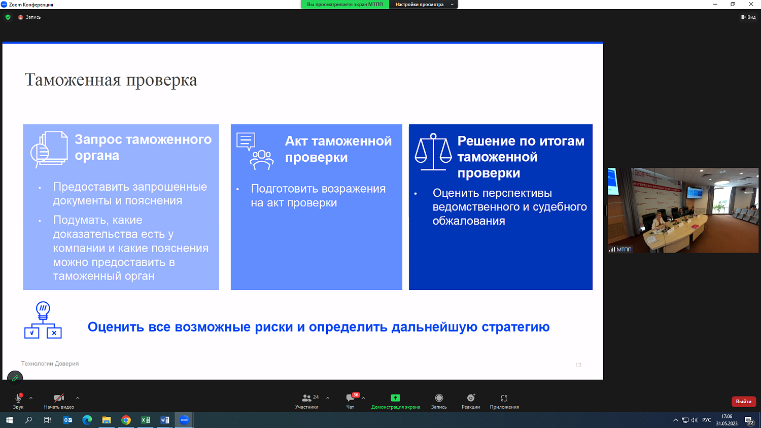 На площадке МТПП эксперты обсудили правовые риски для компаний, которые участвуют в ВЭД
