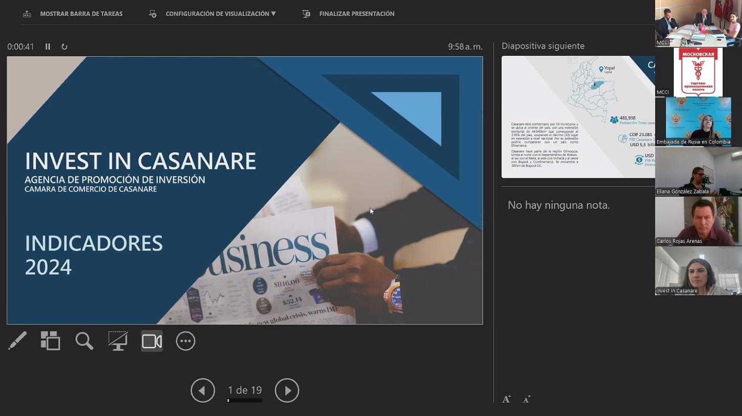 Президент МТПП Владимир Платонов провел встречу с коллегой из Колумбии